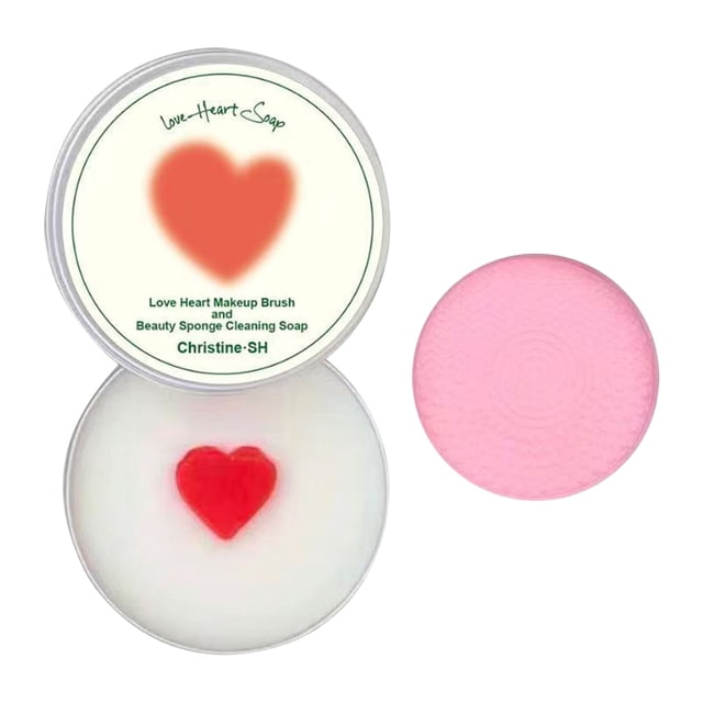 Makeup Brush Cleaner Soap with Silicone Mat Deep Cleaning for Brushes & Sponges Vegan Easy Rinse Peach Oolong Scent