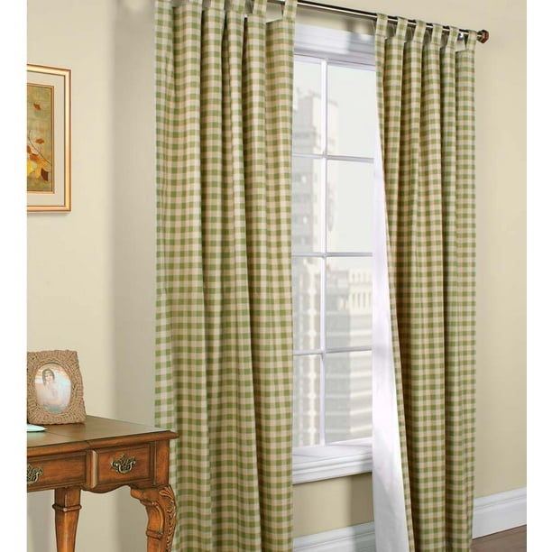 Thermalogic Insulated Tab-Top Checked Curtain Pairs, 80” W x 95” L ...