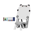 thumbnail image 1 of Pizarra blanca infantil borrable con taburete, estructura estable, pizarra interactiva para dibujar, ideal como regalo para niños pequeños., 1 of 9