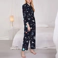 thumbnail image 3 of Goofa Galaxy2 Printed Women’s 2 Piece Pajama Set Super,Pajamas Women's Long Sleeve Sleepwear Soft Button Down Loungewear Pjs Lounge Set Nightwear-Medium, 3 of 9
