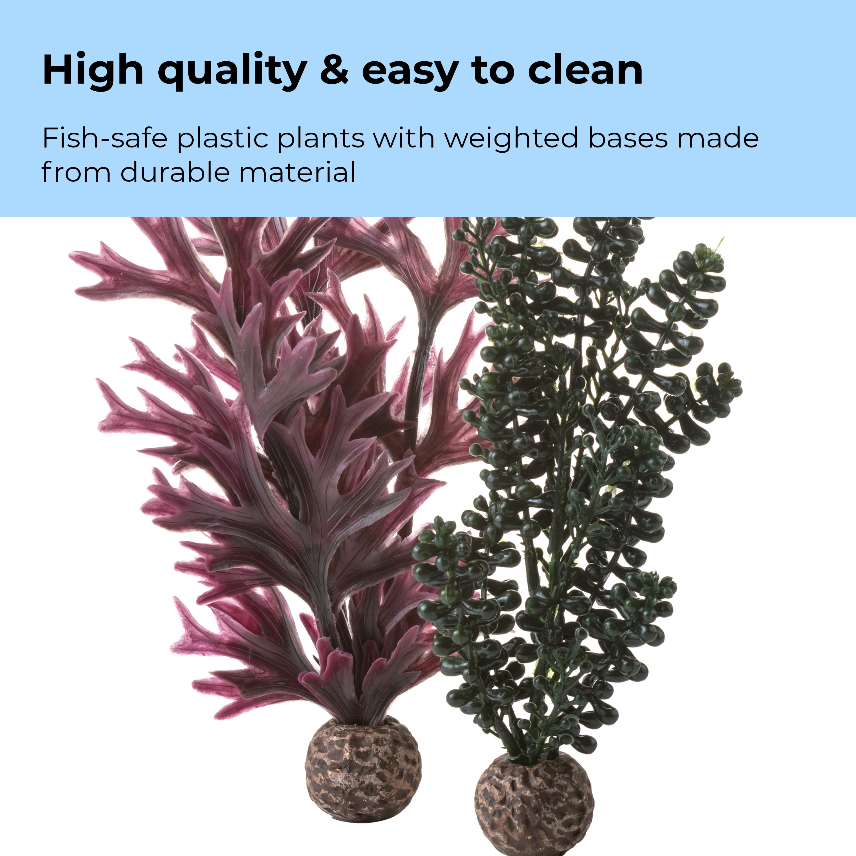 biOrb Small Sea Pearls & Kelp Plant Set - Green & Red Aquarium Plant Decoration