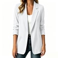 thumbnail image 5 of YGJTJYD Women's Open Front Blazer Jacket Lapel Collar Rolled Sleeve with Pockets Casual Work Office Business Coat, 5 of 6