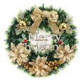 thumbnail image 5 of Hvmvliv 19.69in Large Flower Christmas Wreath for Front Door Artificial Xmas Wreath with Bow Wall Hanging Wreath Outdoor Christmas Decoration Gold, 5 of 5