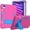 Rose+Blue, variant on Dteck Case for iPad Mini 7 A17 Pro 2024 / iPad Mini 6 2021 8.3 Inch, Heavy Duty Silicone+PC Shockproof Rugged Protective Case Stand Cover for iPad Mini 7th/6th Generation 8.3",Black