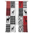 thumbnail image 7 of Red Grey Checkered Sheer Curtains 96 Inch Length 2 Panels Set, Farmhouse Animals Tree Country Voile Window Treatment Semi Sheer Long Curtains Drapes for Bedroom/Living Room/Kitchen 52"x96"x2, 7 of 7