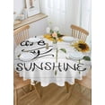 thumbnail image 5 of Farmhouses Sunflowers Round Tablecloth 60 inches You Are My Sunshine Floral Wood Grain Waterproof Oil-Proof Table Cloth Round Table Cover for Holiday Party Picnic Dinner Decor Indoor and Outdoor Use, 5 of 9