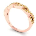 thumbnail image 2 of 0.495 ctw Wedding Band for Women - 14K Rose Gold Natural Citrine Stackable Eternity Ring, 2 of 6