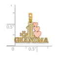 thumbnail image 2 of 20.5mm 10k Solid Gold Two-tone Number 1 Grandma With Three Love Hearts Charm Pendant Necklace for Women, 2 of 2