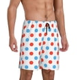 thumbnail image 2 of Vsdgher Shorts de Pyjama pour Hommes à Pois Rouges et Bleus, Bas de Détente, Shorts de Sommeil, Taille Élastique, Légers, avec Poches-TTG, 2 of 6