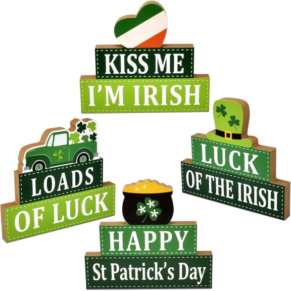 Gift Boutique 4 St Patrick''s Day Wooden Table Decorations