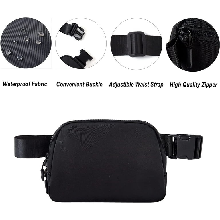 Black Multi Pockets Fanny Packs for Women Men Cross Body Belt Bags Fashion  Waist Pack Large Size Ladies Cute Fanny Pack for Travel Outdoor Running
