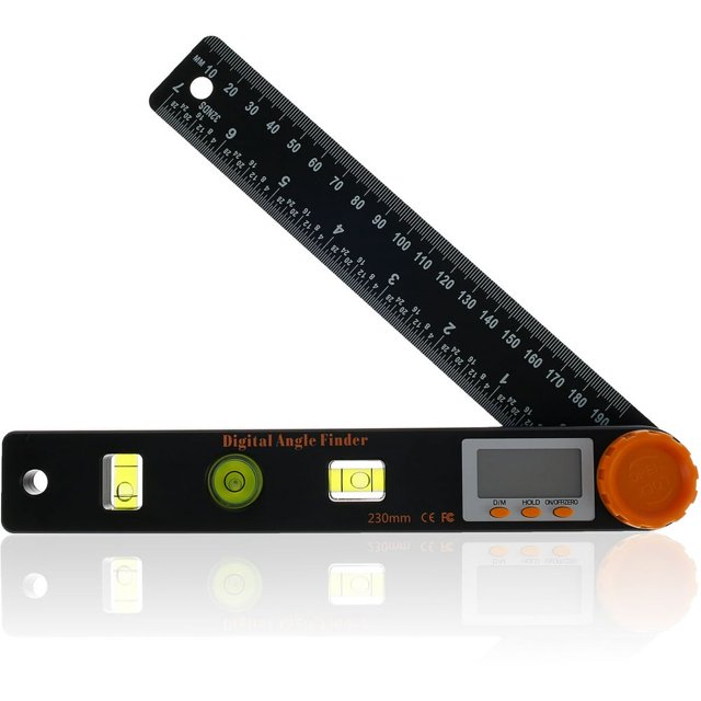 Angle Finder Electronic 0-360° Digital Protractor with LCD Display 4 In 1 Angle Ruler Measurement Tool for Woodworking Construction Repairing