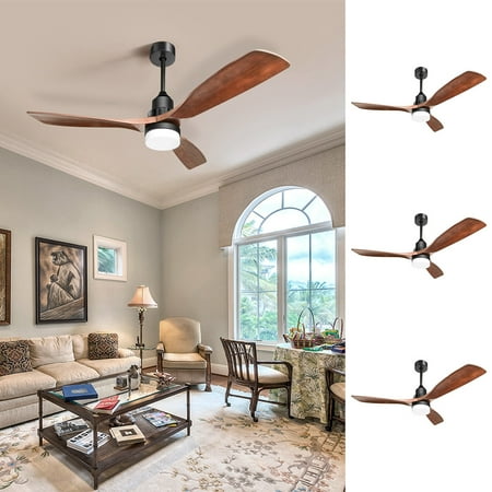 

CUH 52 Inch Cooling Light Furniture Modern Bedroom Reversible Motor Ceiling Fan Wood 6 Speed Home Fans