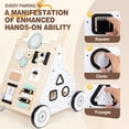 thumbnail image 5 of RedSwing Wooden Baby Push Walker Montessori Toddler Activity Center Anti Rollover Learning Walking Toy for Boys Girls White, 5 of 9