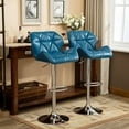 thumbnail image 2 of Roundhill Furniture Glasgow Contemporary Tufted Adjustable Height Hydraulic Bar Stools, Set of 2, Black, 2 of 11