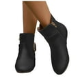 thumbnail image 4 of Mostsola Womens Ankle Boots Flat Chelsea Booties Fashion Round Toe Side Zipper Short Boots, 4 of 8