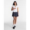 thumbnail image 2 of No Boundaries Knit Ruched Collared Shirt, Women's XXS-XXL, 2 of 5