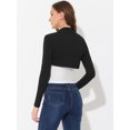 thumbnail image 3 of DARING DIVA Elegant Solid Color Bolero Shrug XS Black XS Black, 3 of 6