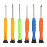 6pcs Mini Set tournevis Phillips/Slotted/Torx/Five Star/Y-type de tournevis magnétique Kit de réparation de tête pour petites appareils