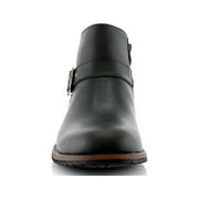 Ferro Aldo Dalton MFA606322 Black Color Mens Ankle Boots With Zip Up Boot Design and Classic Buckle Detailing Dress Boots For Work or Casual Wear