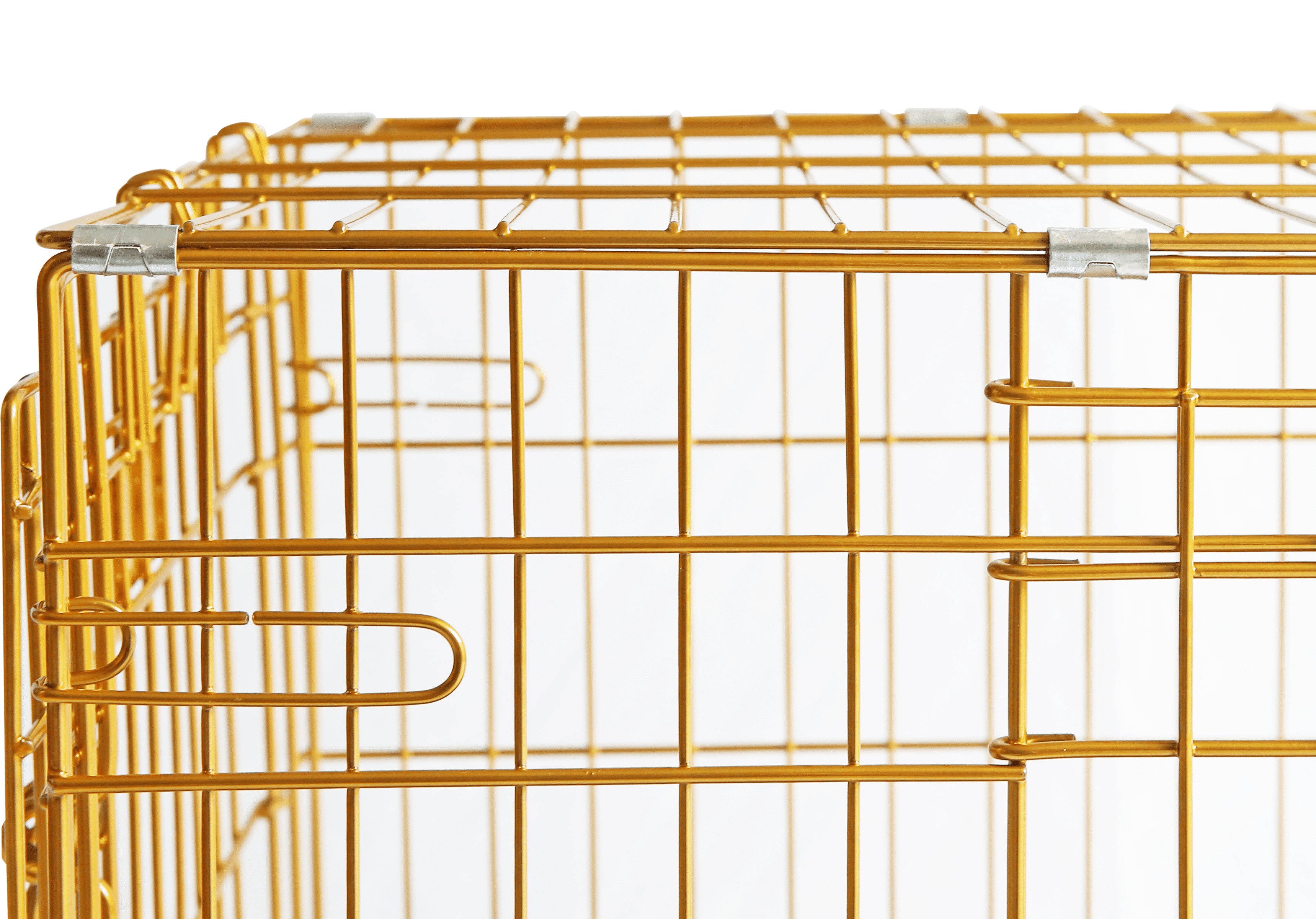 Homey Pet 30 Inch Medium Dog Crate, Copper Gold Wire Dog Cage Small, Collapsible Inside Dog Kennel Nano-Coated Metal Dog Crates with Pull-Out Floor Grid Tray, Double Doors Dual Locks, Portable Handle