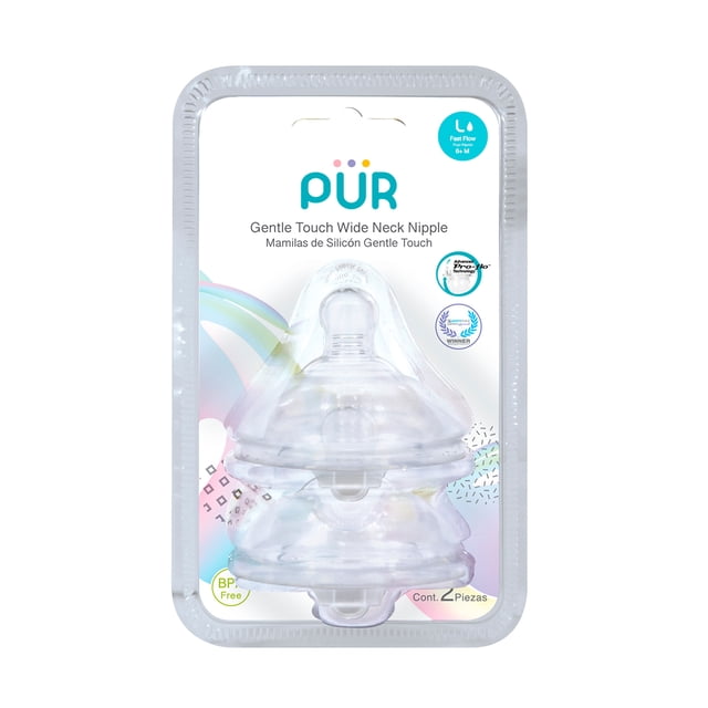 Tetina PUR Plus Cuello Ancho Flujo Rápido 2 piezas PUR 9823