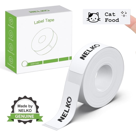 Nelko P21 Label Maker Tape, 14x40mm (0.55"x1.57") Self-Adhesive Label, 180 Labels/roll,1roll, White
