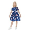 thumbnail image 3 of Eashery Dresses for Girls Crew Neck New Fashion Toddler Girl Dress Navy 120, 3 of 5