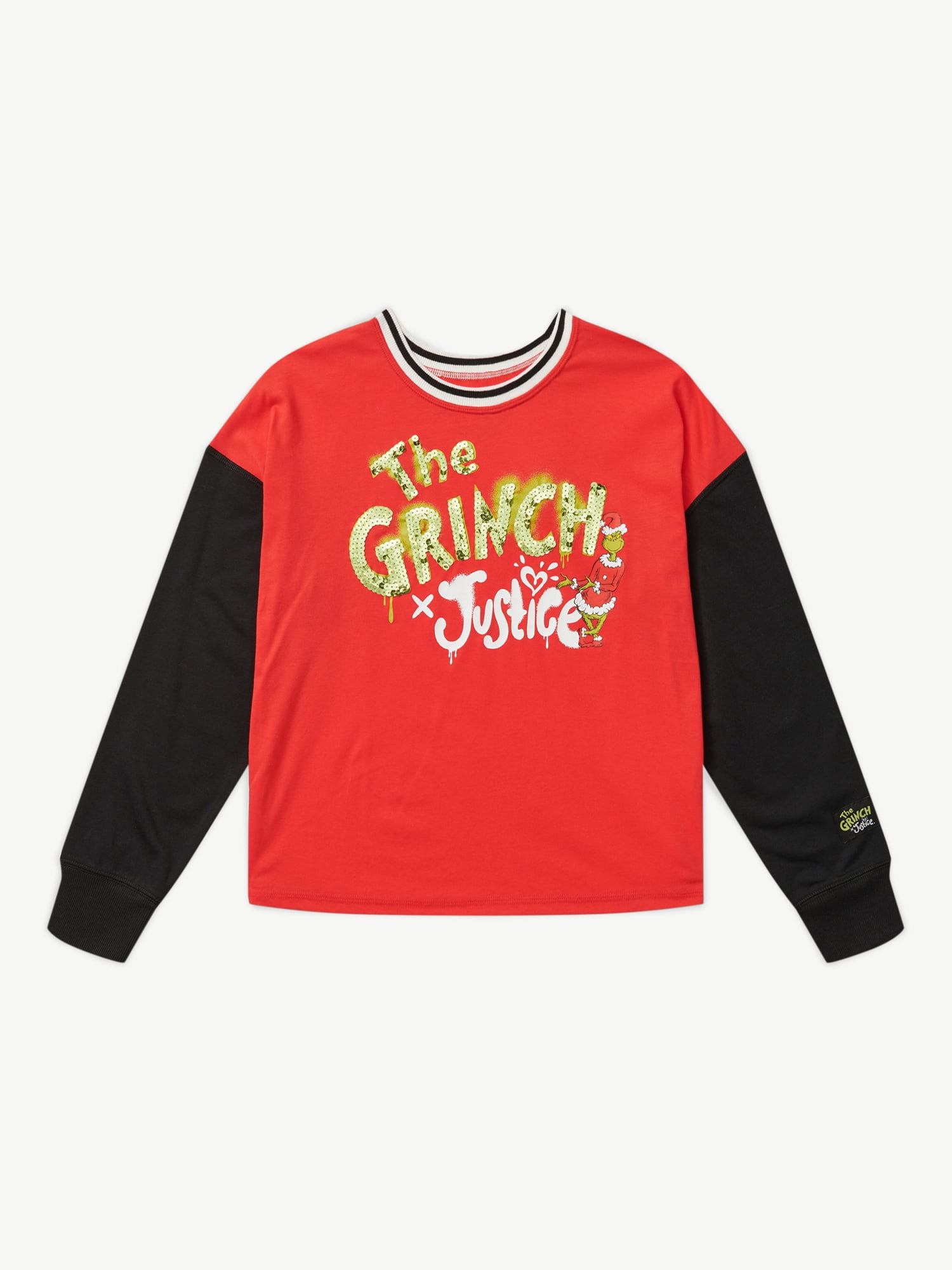 The Grinch Girls Embellished Graphic T-Shirts with Long Sleeves, 2