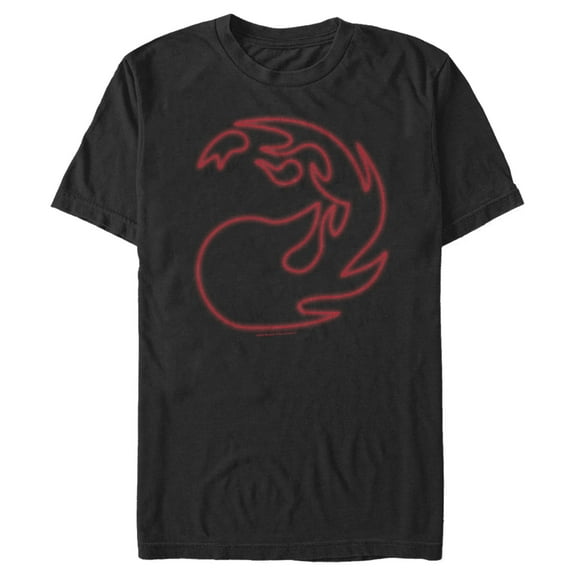 Men's Magic: The Gathering Mana Fireball Outline Graphic Tee Black X Large