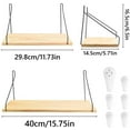 thumbnail image 6 of BUZIFU 3 Pcs Floating Shelf Wall Mounted Storage Shelves Decorative Wood Wall Shelves Hanging Rack Storage Organizer for Kitchen Living Room Bedroom Office Storage Shelves Display Racks Home Decor, 6 of 7