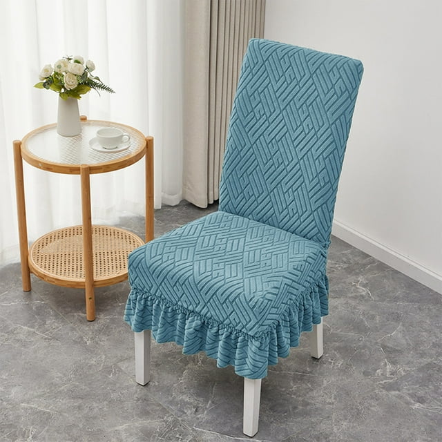 Stretchable Nylon Spandex Chair Cover - Non-Slip Elastic Seat Protector, Jacquard Velvet Texture, Durable Washable Furniture Protector for Office Dining Living Room, Universal Fit 19.6-14.9in