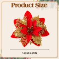 thumbnail image 3 of Artificial Christmas Glitter Flowers,Xmas Tree Flower Ornament Decor, Glitter Flowers with Clips And Rods, Xmas Tree Flower Ornament Poinsettias Decor,Artificial Poinsettia Flowers(White), 3 of 7
