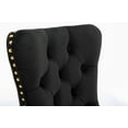 thumbnail image 5 of High-end Tufted Solid Wood Chair, Velvet Upholstered Dining Chair with Steel Plating Legs & Nailhead Trim, Suitable for Living Room, Dining Room, Black, 5 of 9