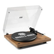 Angels Horn H002BT Bluetooth Turntable, High-Fidelity Vinyl Record Player (Walnut)