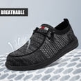 thumbnail image 6 of LARNMERN Steel Toe Shoes Men Slip On Lightweight Comfortable Lounging Walking Sneakers Steel Toe Loafers Black Grey 7.5, 6 of 7