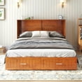 Mixoy Murphy Bed Folding Wall Bed with Mattress Cherry