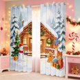 thumbnail image 2 of Manfei Snow Blackout Curtains Holiday Window Curtains Pack of 2 (38x45 Each), Lavender Pink, 2 of 6