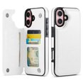 thumbnail image 1 of Funda tipo cartera Wefor para iPhone 16 Plus, cuero PU blanco, 1 of 7