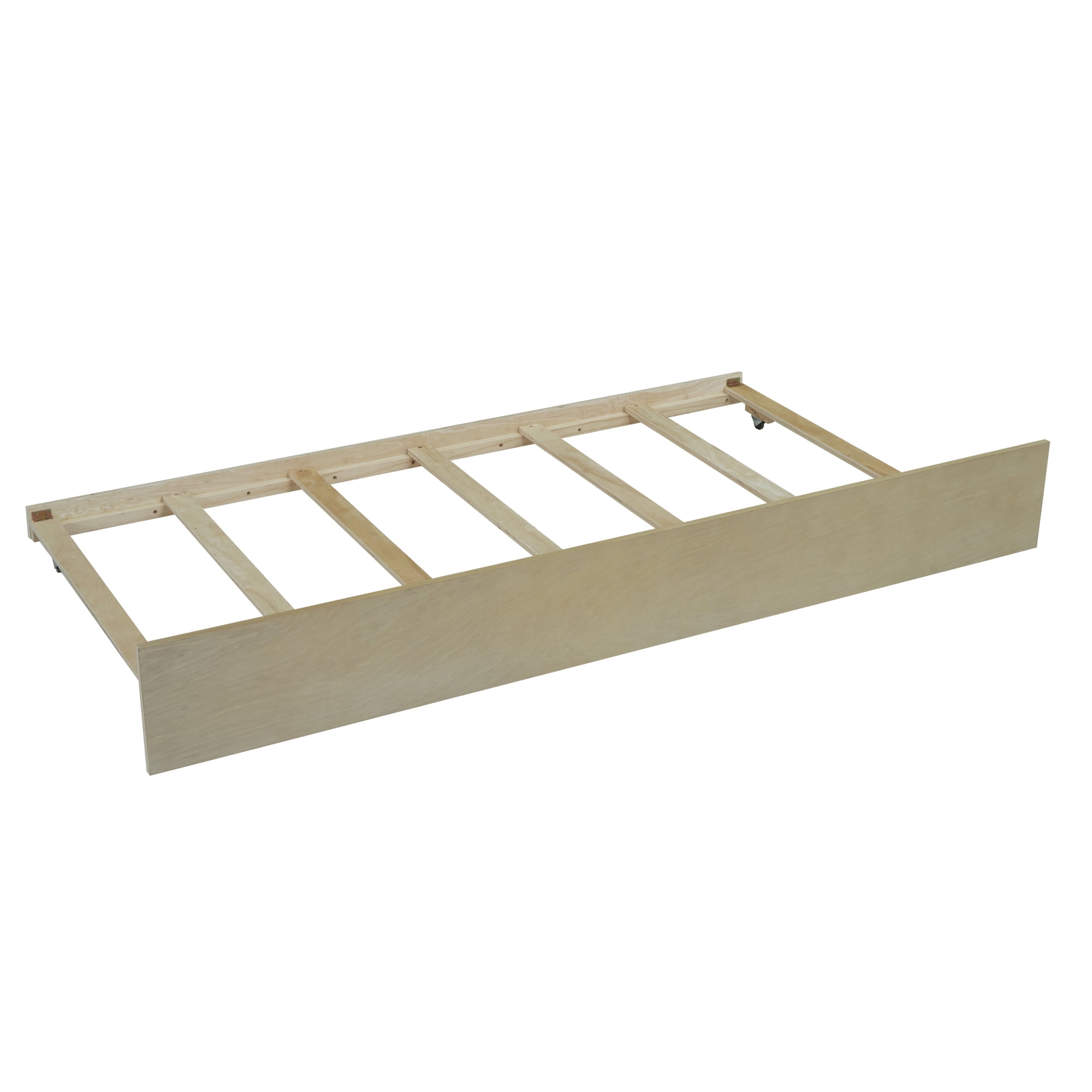 Euroco Twin Size House Bed with Trundle, Canopy Low Profile Bed for Kids, Natural