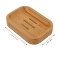 thumbnail image 4 of Bamboo Soap Dish Holder Case Storage Bar Tray Shower Wooden Travel Single Layer, 4 of 6