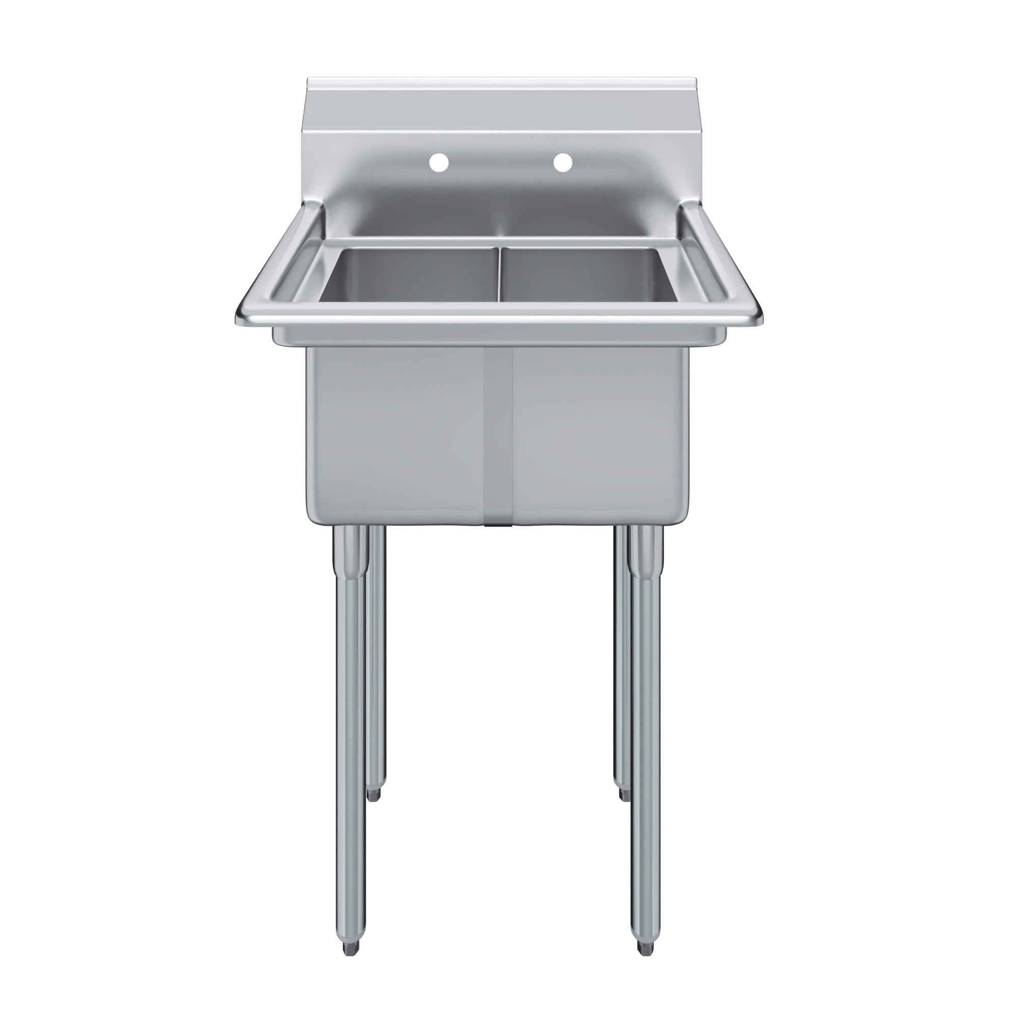 AmGood 20 in. x 26 in. Stainless Steel Two Compartment Sink with 10 in. x 14 in. x 10 in. Bowls