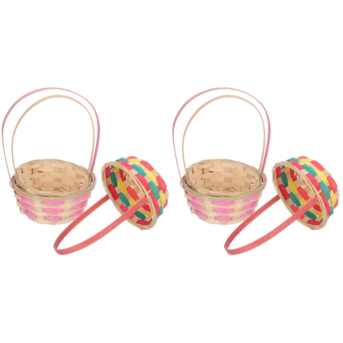 Raindrops 6 pcs  Handheld Bamboo Basket Easter Egg Storage  Basket Sundries Storage Container