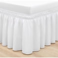 thumbnail image 2 of Debonair Wrap Around Ruffled Bed Skirt 15 Inch for Queen Size Beds, White, 2 of 9