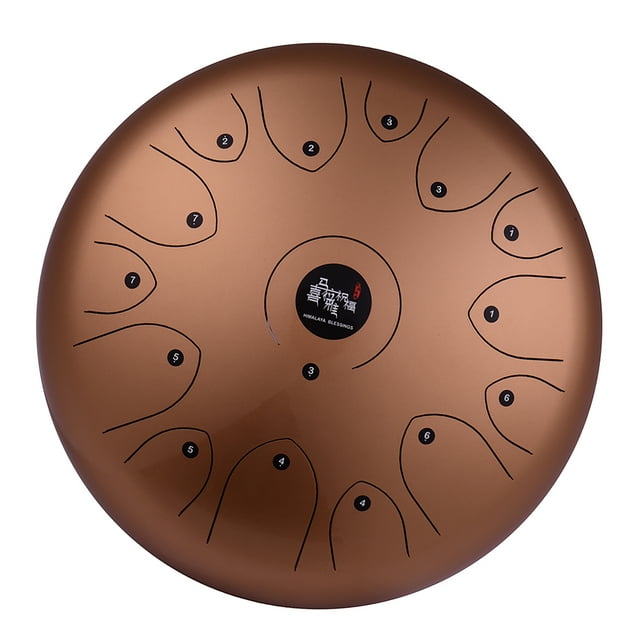 Tambor de percusión Irfora Profesional 14 pulgadas 15-Tone Steel Tongue Drum Hand Pan Drum C Llave Instrumento de percusión con mazo de tambor Bolsa de transporte Irfora Tambor de percusión