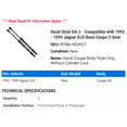 thumbnail image 2 of Hood Strut Set 2 - Compatible with 1992 - 1994 Jaguar XJS Base Coupe 2-Door 1993, 2 of 2