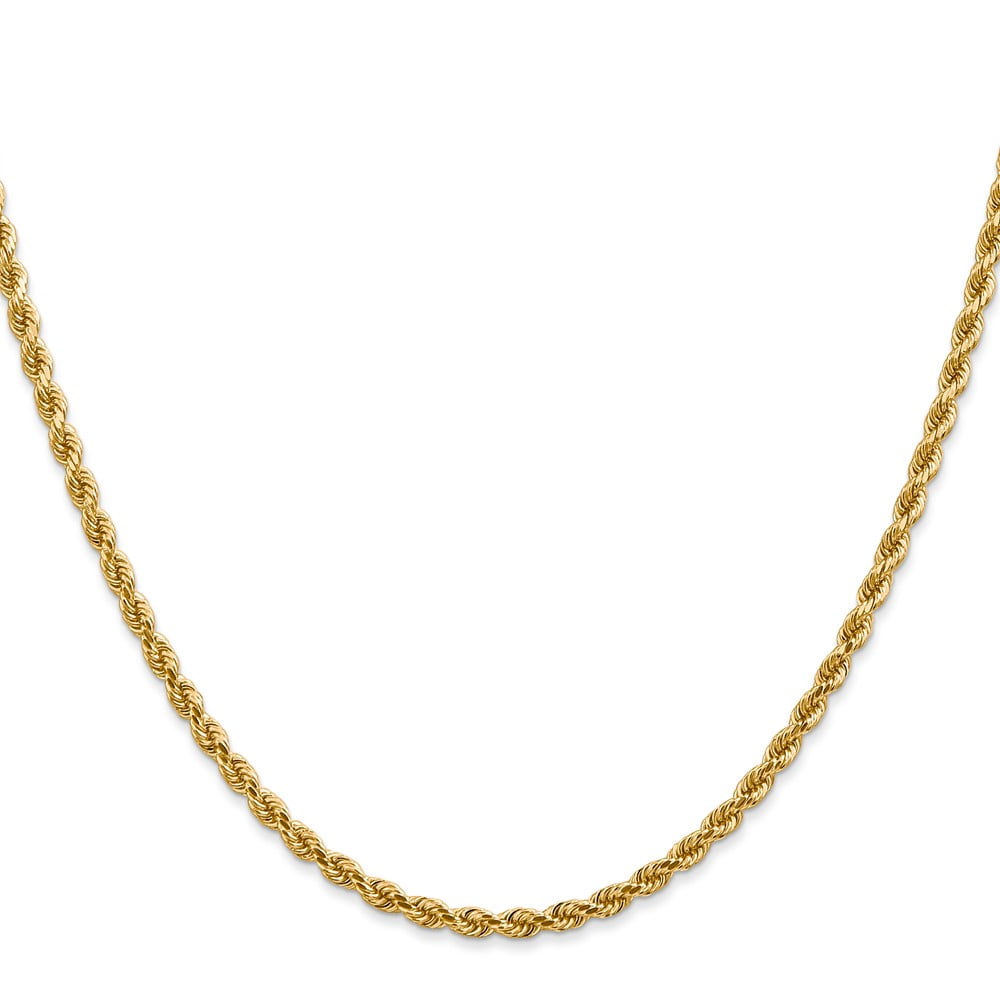 Primal Gold 14K Yellow Gold 2.75mm Diamond Cut Rope with Lobster Clasp Chain