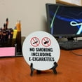 thumbnail image 5 of No Smoking Including E-Cigarettes Circle Table Sign with Acrylic Stand (5x5") | Home & Office Decor, 5 of 9