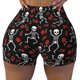 thumbnail image 2 of Fotbe Skeleton with Roses Shorts Sin Costuras – Shorts Deportivos de Cintura Alta para Mujer, Elásticos para Gimnasio, Yoga, Running o Ciclismo-X-Large, 2 of 8