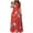 Red, variant on LOVZFMLL Ladies Fashion Women Short Sleeve Round-Neck Dress Printed Long Dresses Pocket Red L